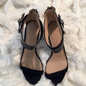 Zara Suede and Leather Strap Heels