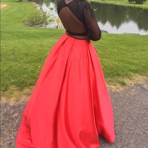 50357 Sherri Hill dress. Black and Red.
