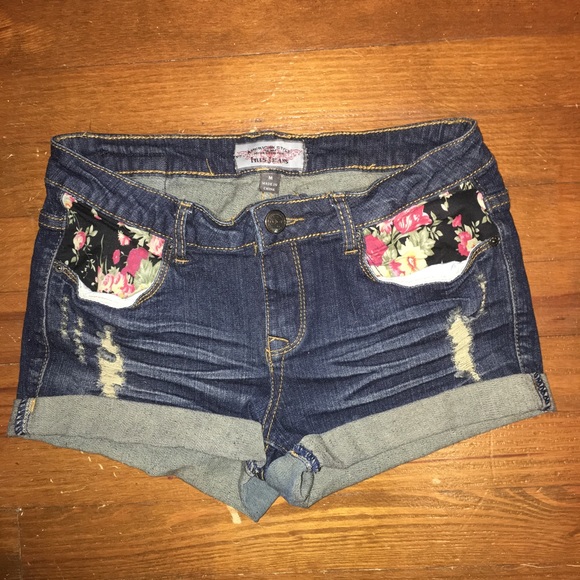 Forever 21 Pants - Floral jean shorts