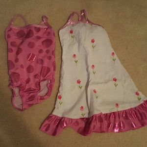 Girls custom xs swimsuit and coverup