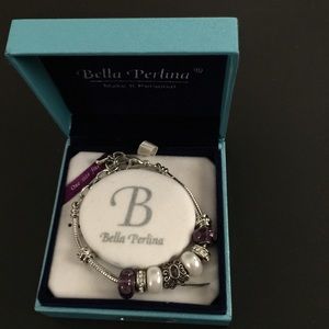 Pretty silver and purple bracelet
