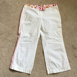 Nike track Capri pants. 70% cotton/30% nylon.