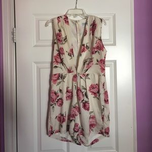 Tobi v cut floral romper