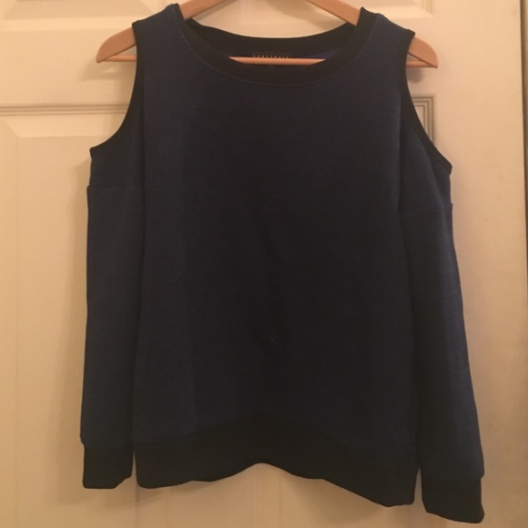 Sanctuary blue & black cold-shoulder sweater