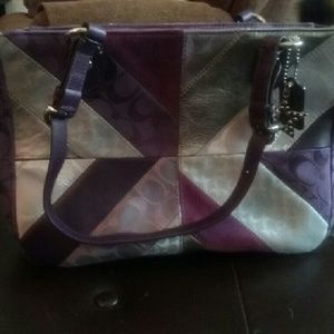 Authentic Coach Signature Chevron Patchwork
