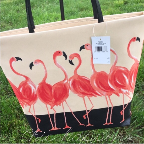 SOLD Kate Spade Flamingo Bon Shopper Tote - Picture 3 of 4