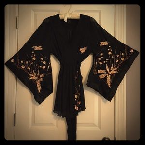 Embroidered Kimono Top