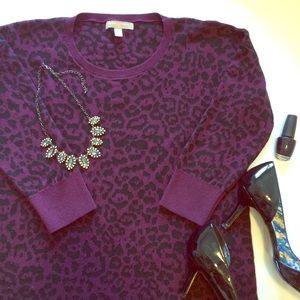Banana Republic Purple Leopard Sweater