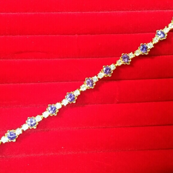 Amethyst and White Topaz bracelet