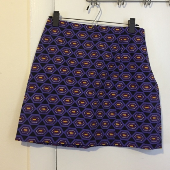 Purple printed mini skirt