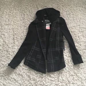 Hurley Plaid Hooded Blazer size XS