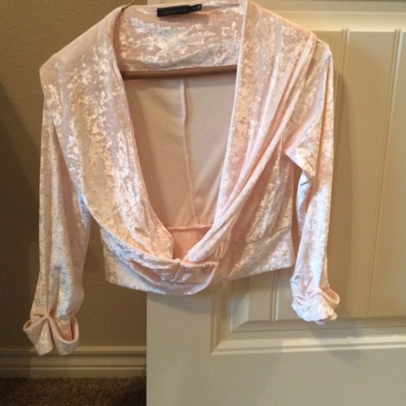 Nwt the limited pink crushed velvet crop jacket S - Picture 1 of 4