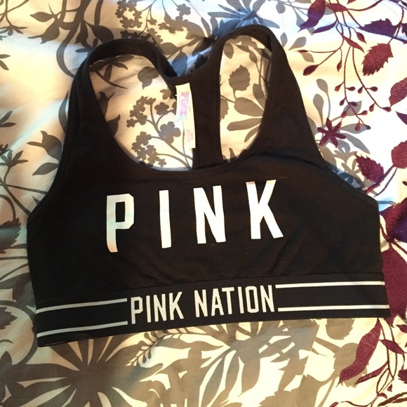 Pink nation racerback sports bra