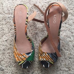 RESERVED ALDO patterned heels, size 8.5