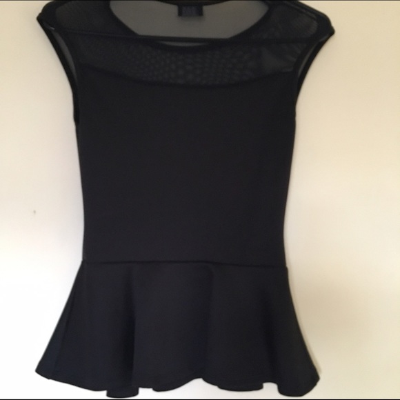 Mesh black peplum top - Picture 4 of 4