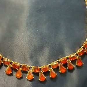 Deep red stoned necklace