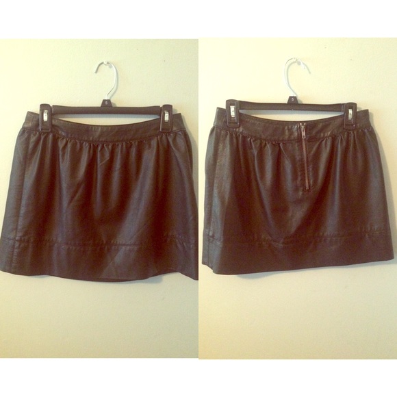 Black skater leather skirt