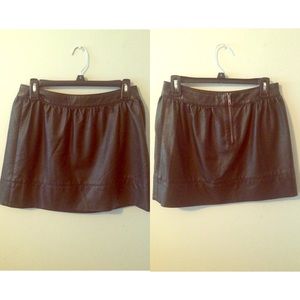 Black skater leather skirt