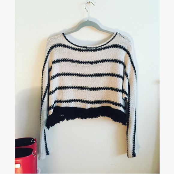 Francesca's Striped Crop Sweater