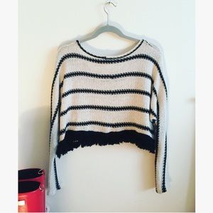 Francesca's Striped Crop Sweater