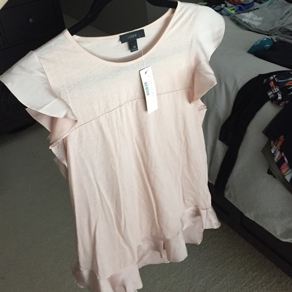 J. Crew Blush Flutter Top