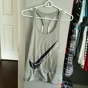 Nike gray racer back tank top