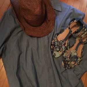 Denim button down