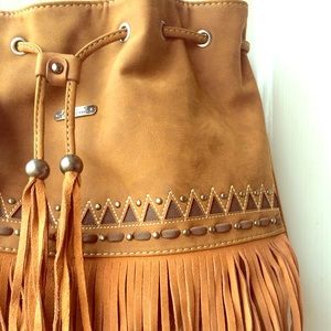Tan Fringe Boho Shoulder Bag  [Montana West]