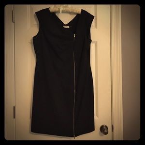 Black Asymmetrical Sheath Dress
