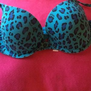 Pink blue cheetah print 36 B bra