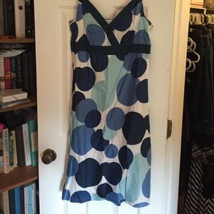 Ann Taylor blue spaghetti strap polkadot sundress