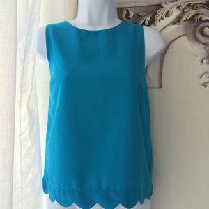 Scallop Turquoise Blouse