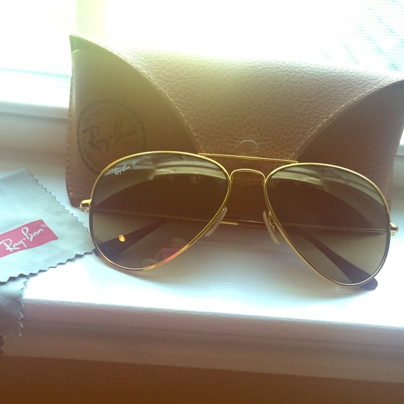 Ray-Ban Accessories - Ray-Ban Aviator Titanium Gold, Polarized Lenses