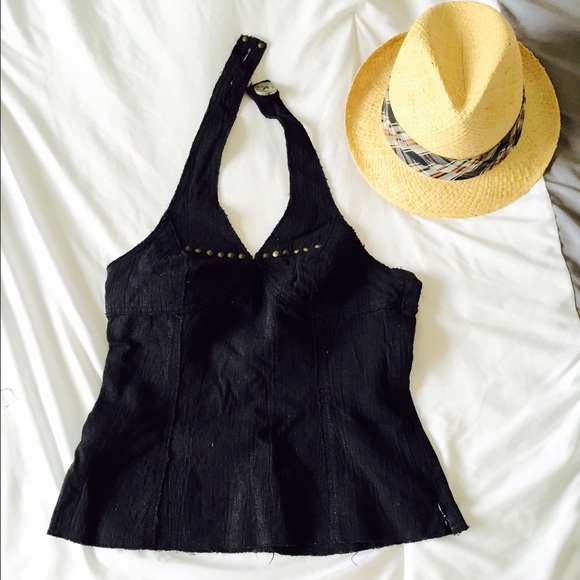 Black halter top