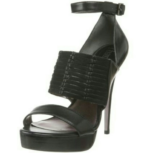Charles David Flute Ankle Strap Platform Sandals 8