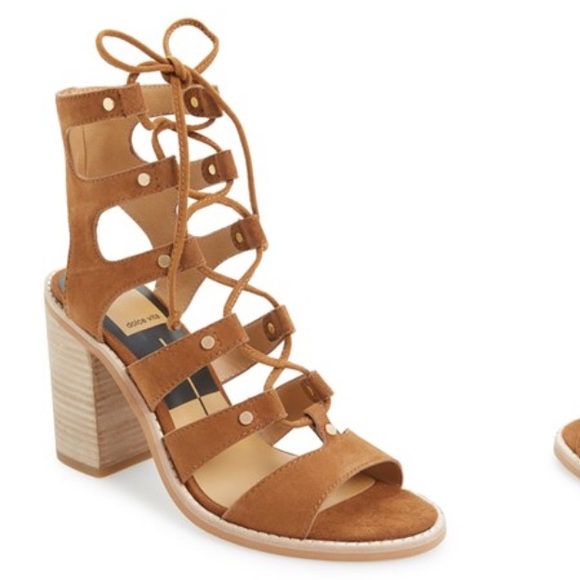 SOLD Dolce Vita Lyndon cognac lace up sandal heels - Picture 2 of 4