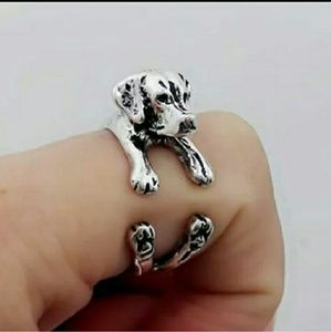 Labrador Lab Dog Ring Silver Tone