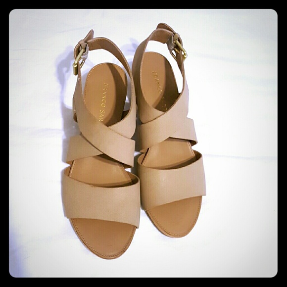 Franco Sarto nude 3" leather sandal