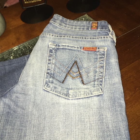 Medium Wash Embellished 7 Jeans