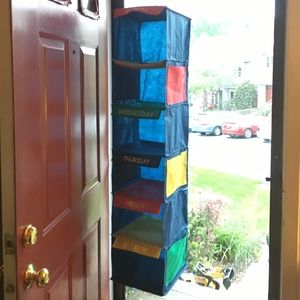 Closet organizer. Days of the week.