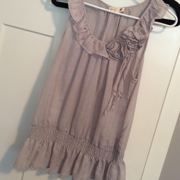 Grey flowered tank top