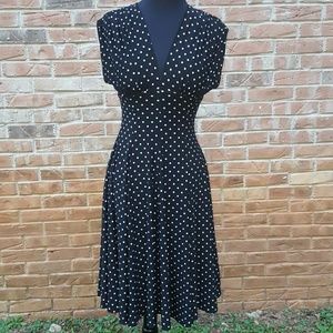 Norma Kamali Black Dress w/ white polka dots