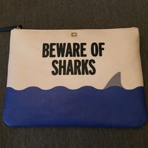 Kate Spade Beware Of Sharks Gia Pouch Clutch