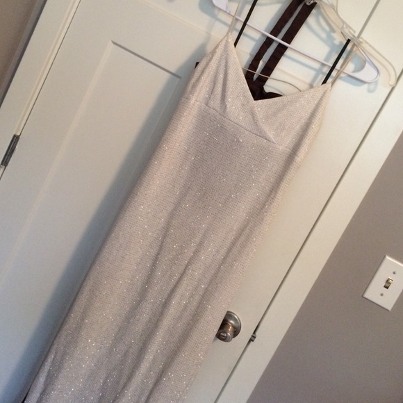 White glitter formal dress
