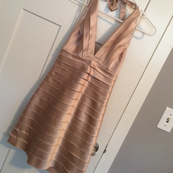 Champagne bcbg dress