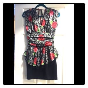 Leopard rose print dress ❤️