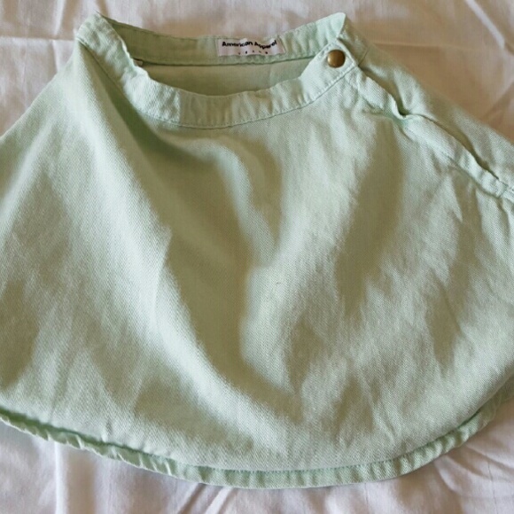 Mint Green Denim Circle Skirt