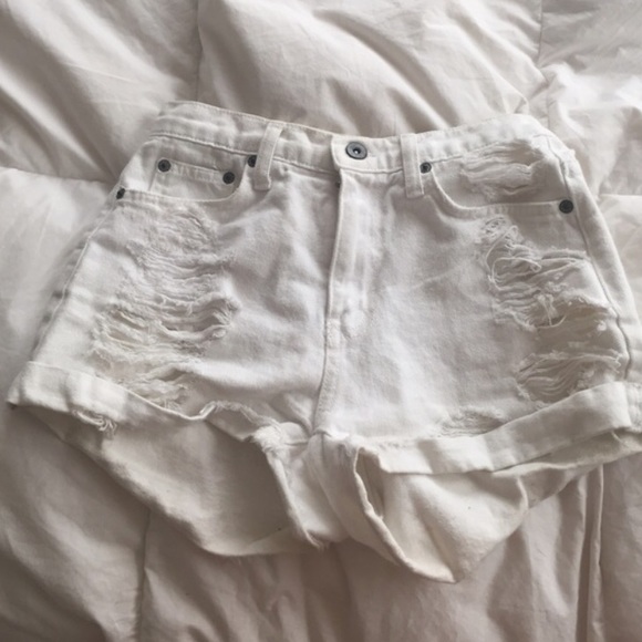 LF white high wasted shorts