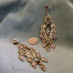 Gorgeous Topaz & Peach Crystal Chandelier