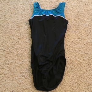 Blue, White & Black Gymnastics Leotard